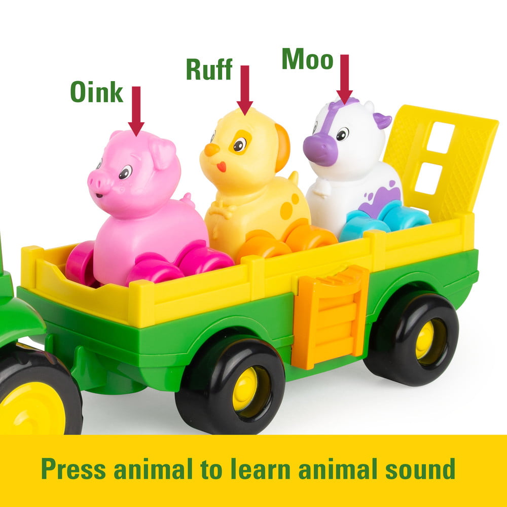 John Deere Animal Sounds Wagon Ride - Grow with Me Toy Ages 12m+