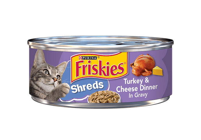 Friskies Savory Shreds Turkey And Cheese Dinner In Gravy Canned Cat Fo