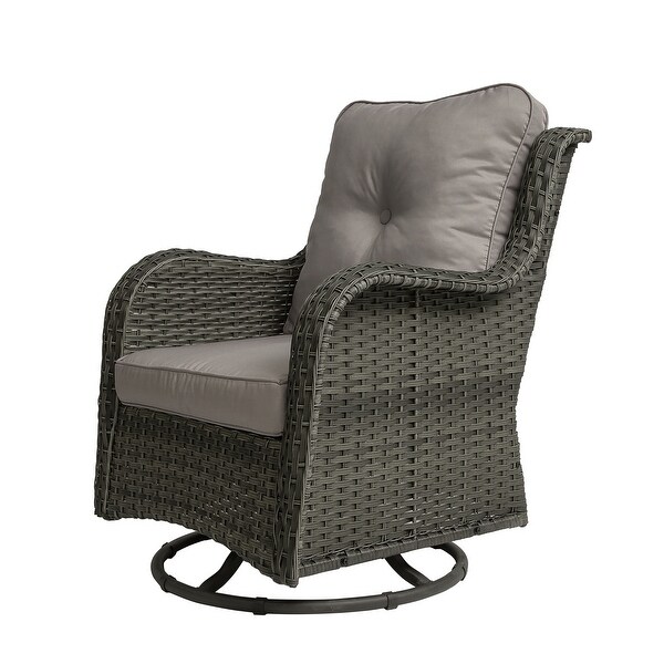 Outdoor Rattan Swivel Gliders Rocking Chair