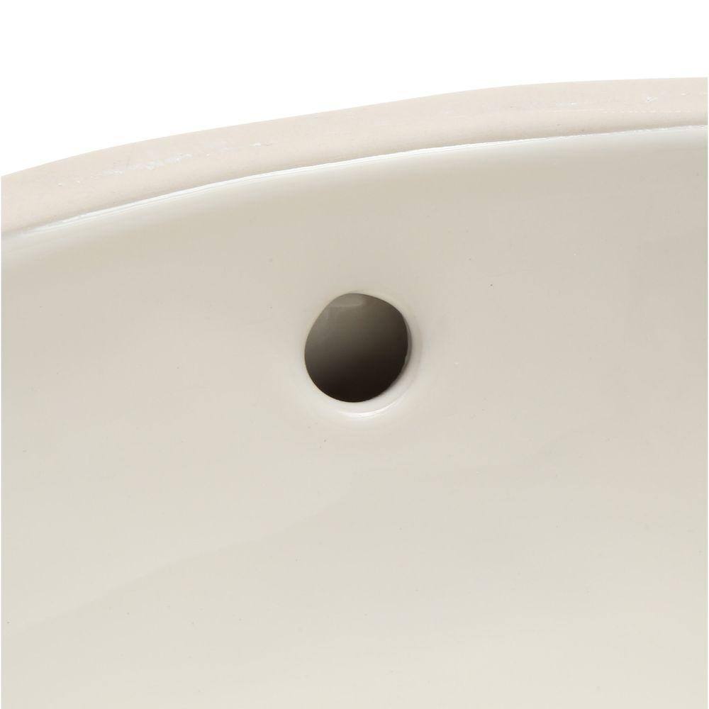 KOHLER Caxton Vitreous China Undermount Bathroom Sink in Biscuit with Overflow Drain K-2209-96