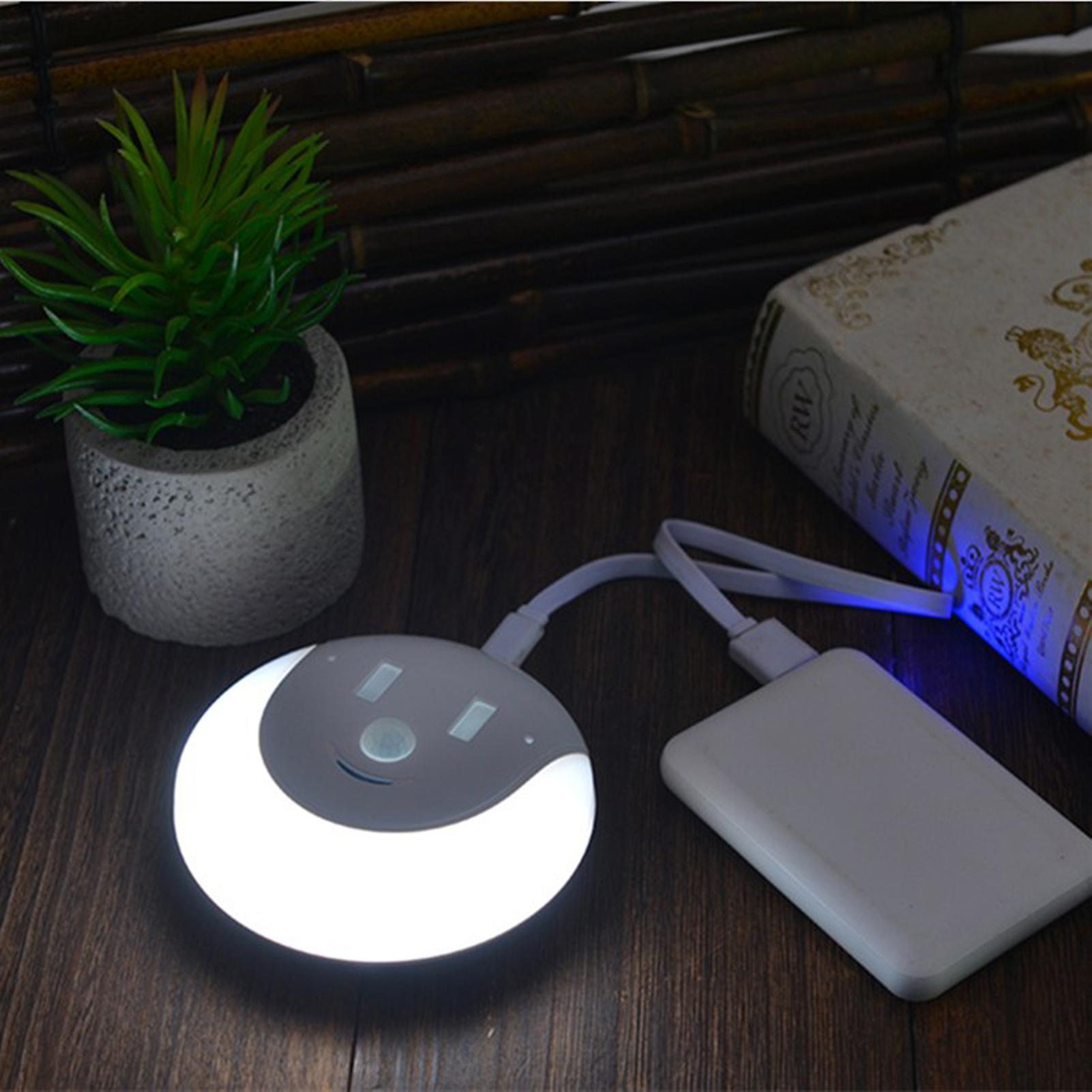 Warm White Motion Sensor Night Light Usb Led Night Light With Smile Design For Kids Indoor Bedroom Bathroom