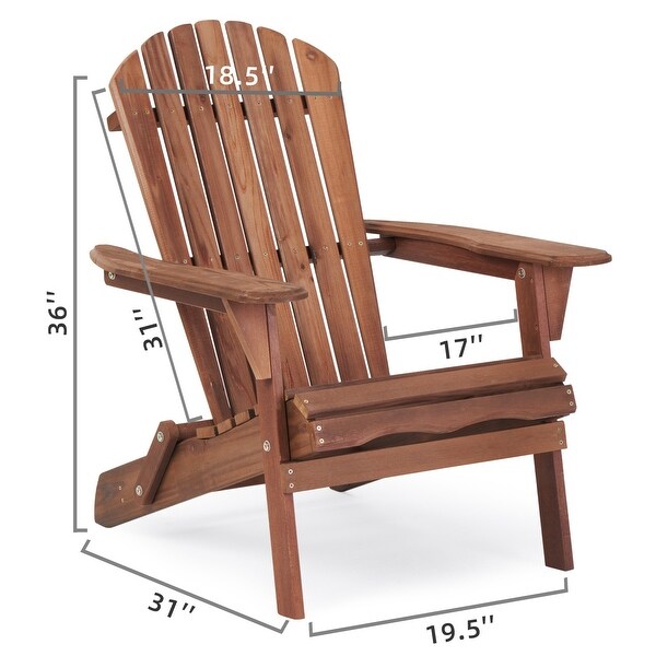 Set of 4 Outdoor Garden Solid Wood Folding Lounge Adirondack Chairs