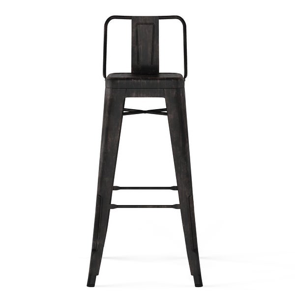 WYNDENHALL Josephine Industrial Metal Bar Stool (Set of 2)