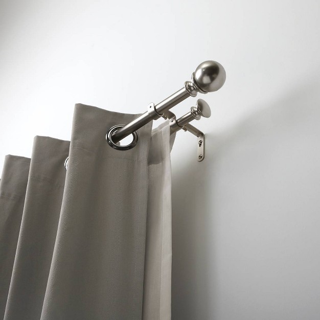 Loft By Umbra Ball Double Curtain Rod Brushed Nickel