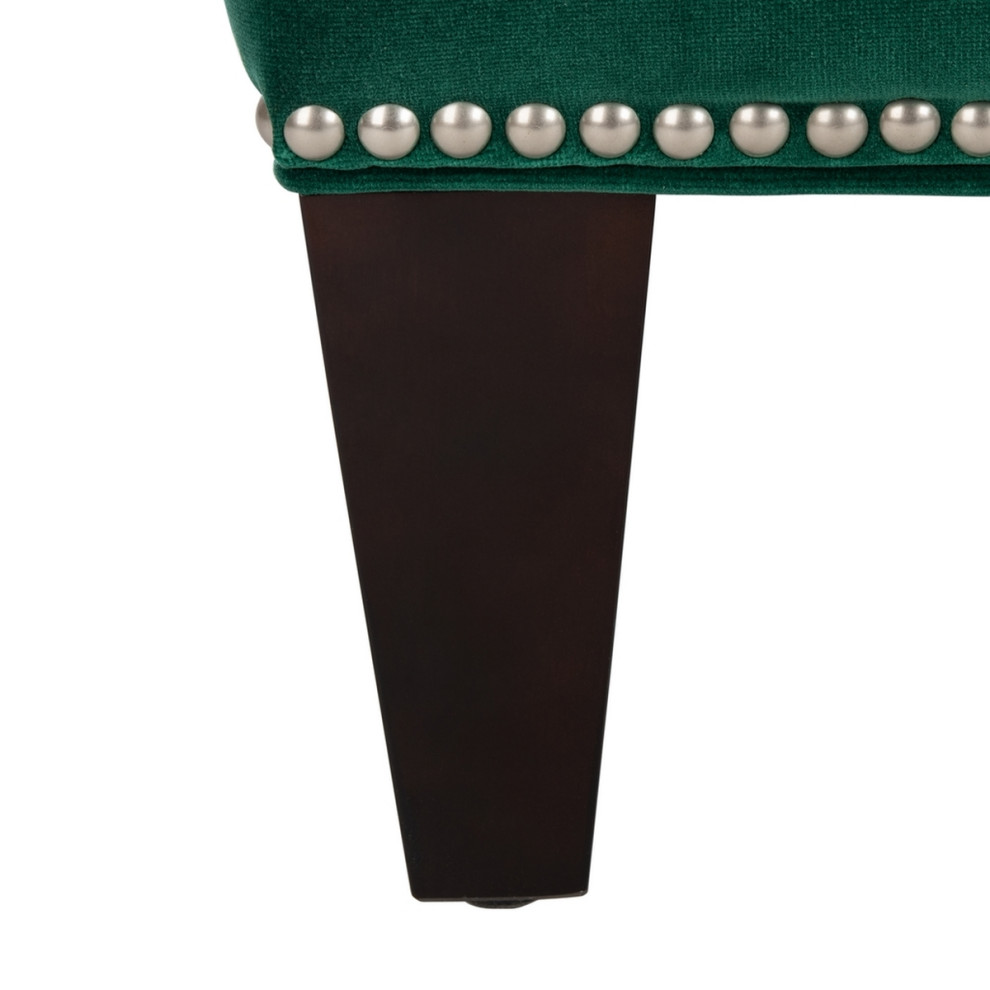 Carolann Studded Chaise Hunter Green   Contemporary   Indoor Chaise Lounge Chairs   by Love Sofa  Houzz