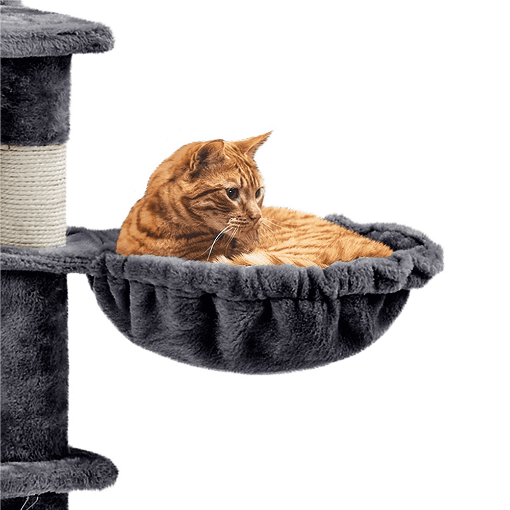 Easyfashion 69-inch Multilevel Cat Tree for Cats Kittens， Dark Gray