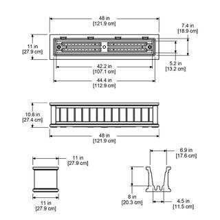 Mayne Cape Cod 48 in. x 11 in. Self-Watering White Polyethylene Window Box 4841-W