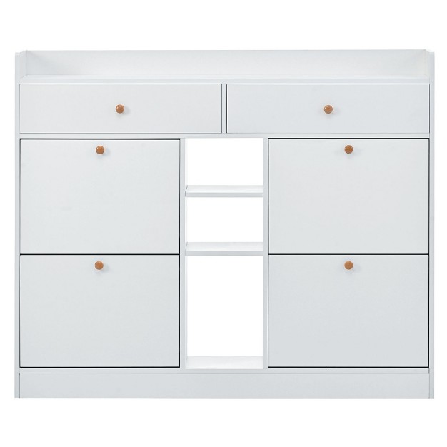 Modern Multifunctional Shoe Cabinet With 4 Turnover Drawers Modernluxe