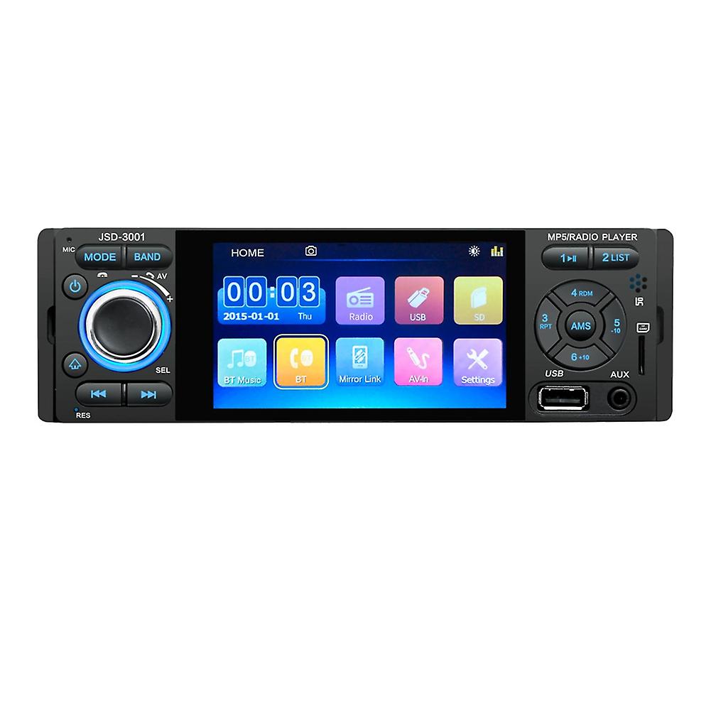 Single Din Car Stereo With Bluetooth Single Din Radio 4.1 Inch Screen Mp5 Player Support Aux-in / Tf Card / U Disk / Hands Free Calling Black