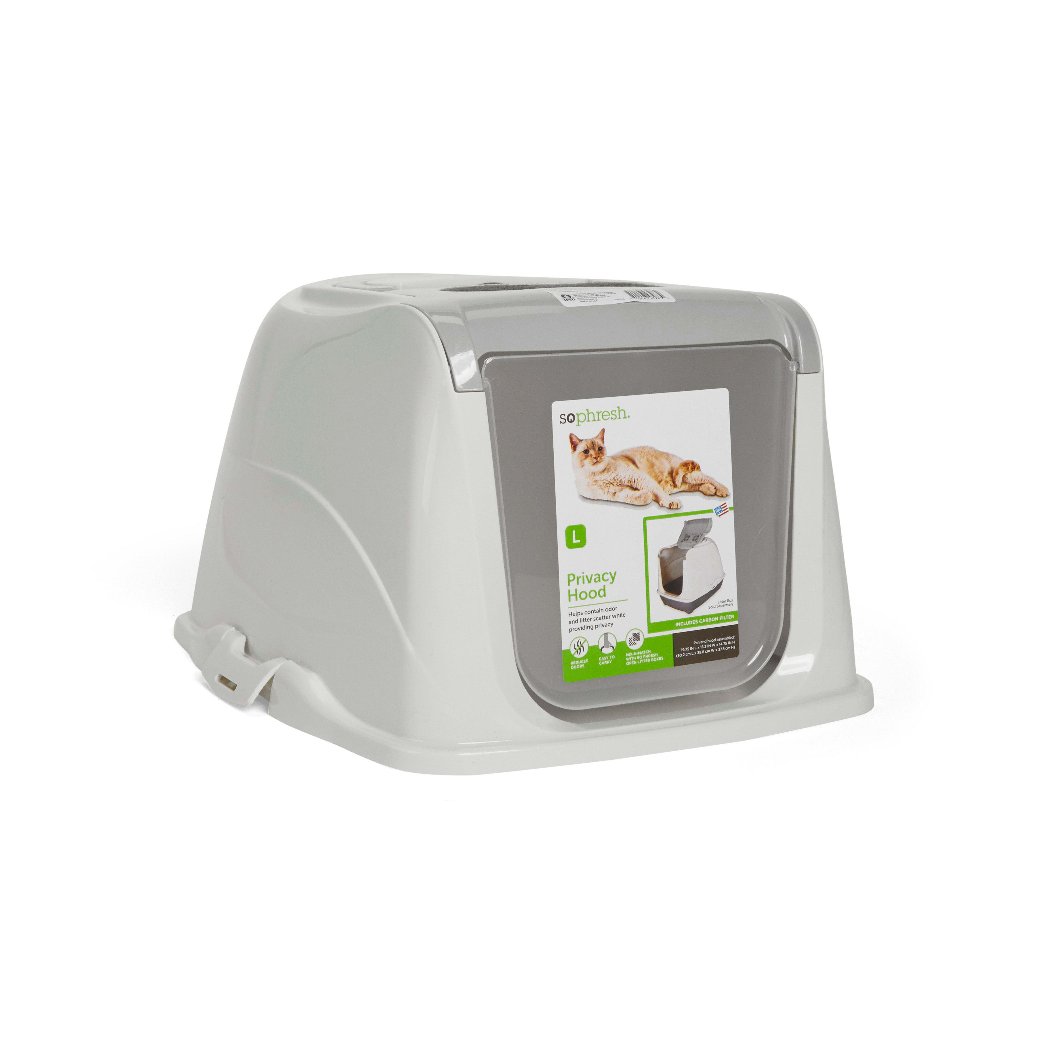 SO PHRESH White Flip Top Cat Litter Box Hood， 19.7