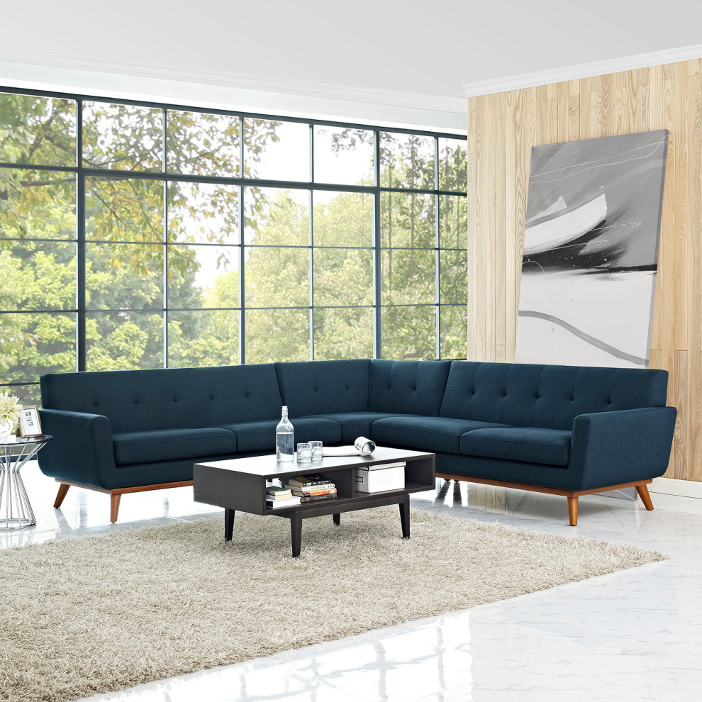 Azure Engage L Shaped Sectional Sofa   Midcentury   Sofas   by PARMA HOME  Houzz
