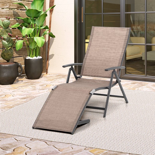 Outdoor Adjustable Aluminum Patio Folding Chaise Lounge Chair Crestlive Products