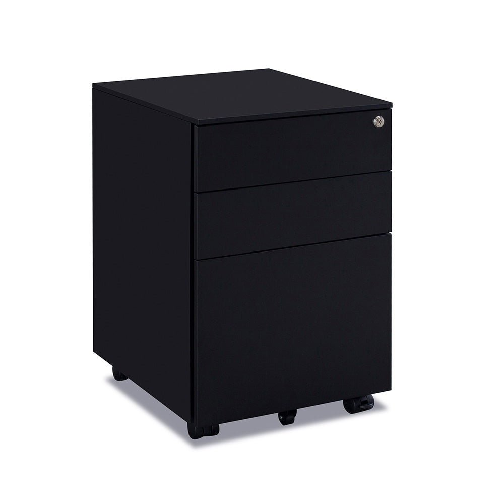 MARLO 3 Drawer Mobile Cabinet - Black