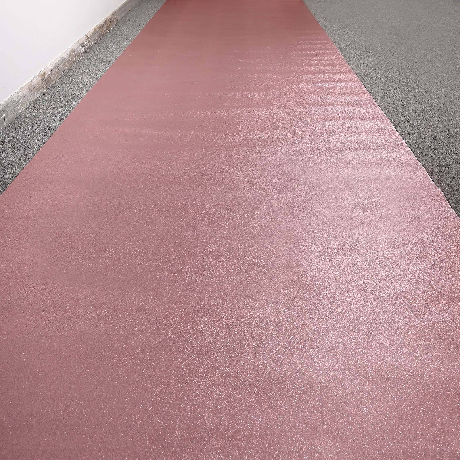 Rose Gold Sparkle Glitter Wedding Aisle Runner, Non-Woven Red Carpet Runner Prom, Hollywood, Glam Parties 3ftx50ft