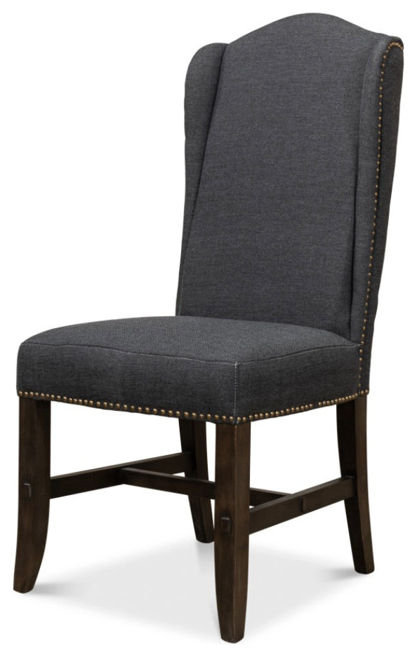 Black High Back Dining Chairs Set of 2   Traditional   Dining Chairs   by Sideboards and Things  Houzz