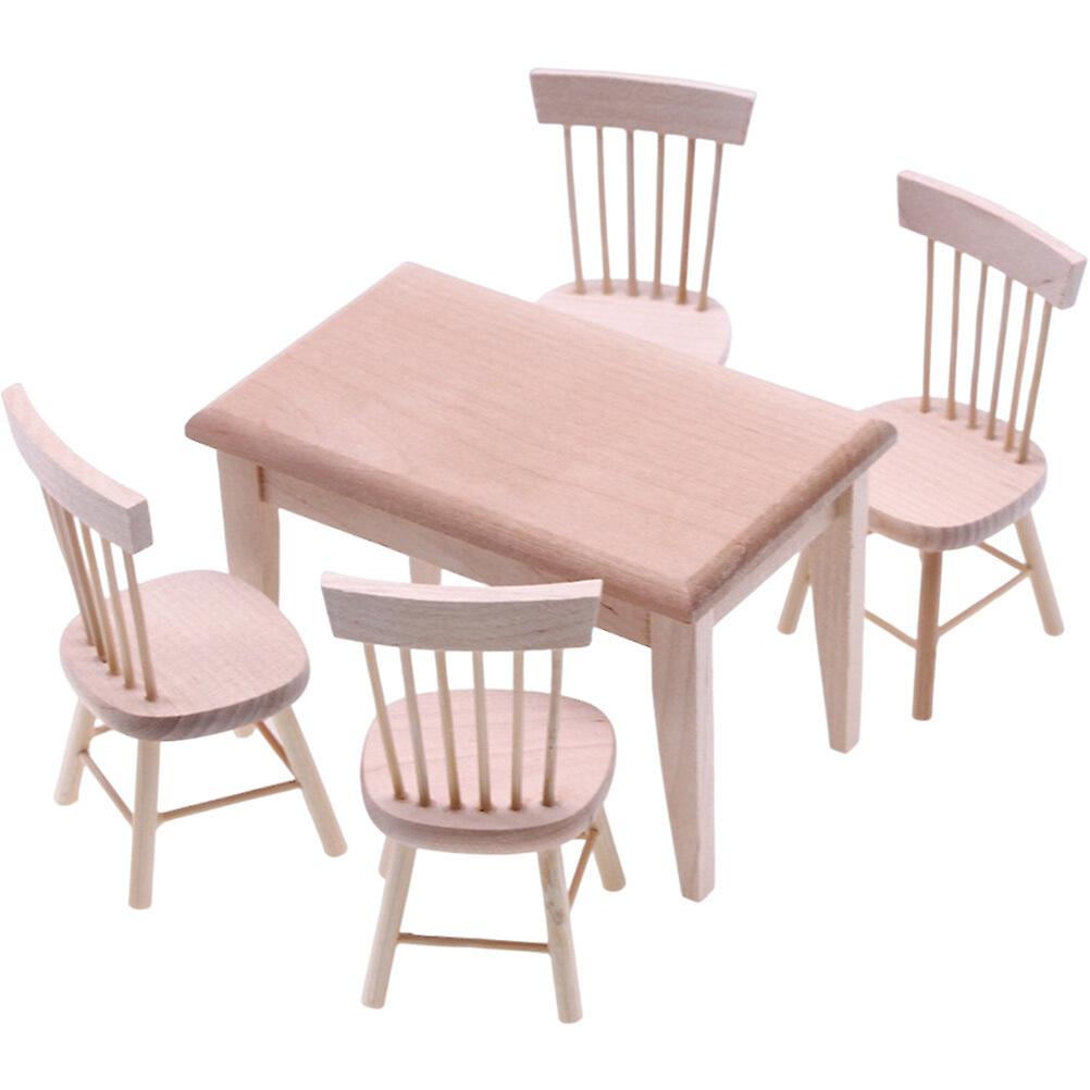 1 Set Of Miniature Furniture Miniature Table And Chairs Mini House Furniture Doll Furniture