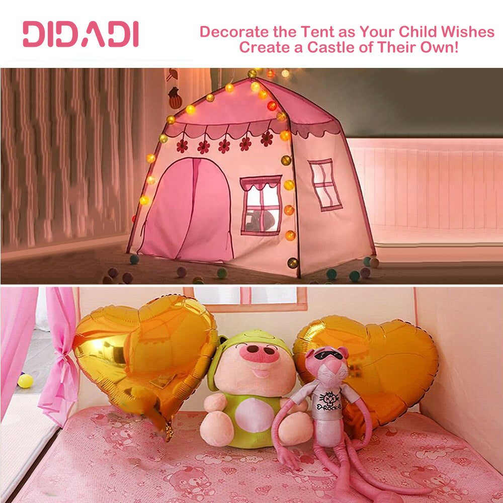 Princess Castle Tent for Kid Girls DIDADI-Kids Durable Pink Playhouse Tents Indoor andOutdoor Large Children Play Room for Imaginative Games Toys for Child Birthday Gifts for Girls