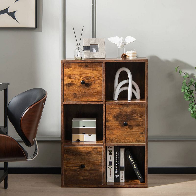 3-Tier Bookshelf with Anti-toppling Device for Living Room