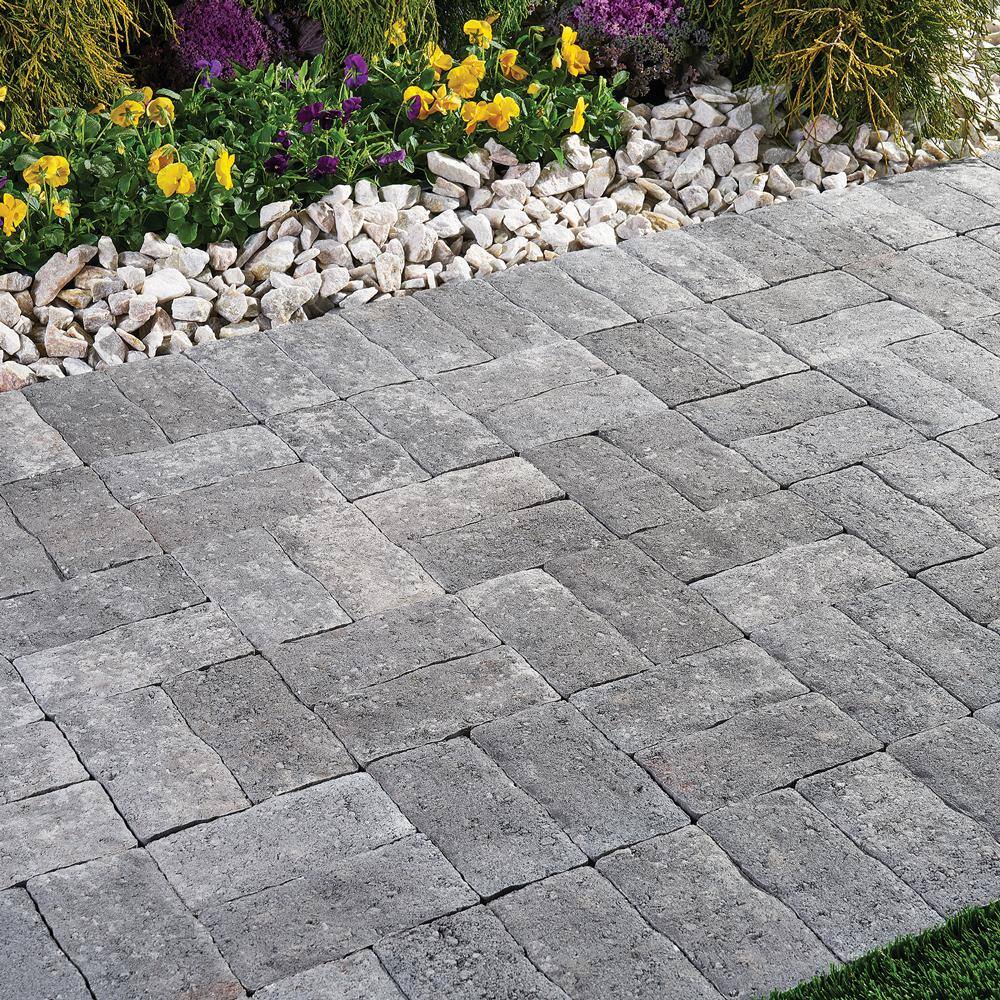 Pavestone Clayton 7 in. L x 3.5 in. W x 1.77 in. H Greystone Concrete Paver 11019534