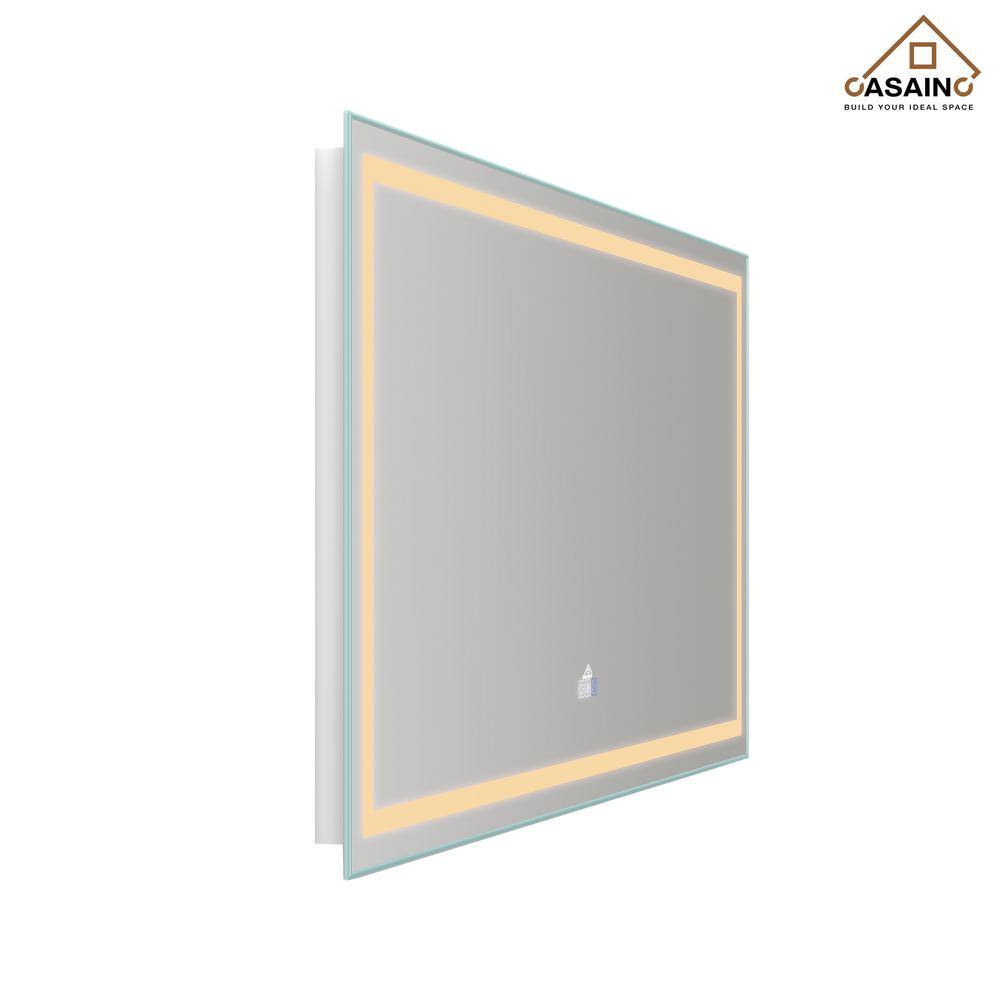 CASAINC 72 in.W x 36 in. H Large Rectangular Frameless LED Wall-Mounted Bathroom Vanity Mirror in Silver EXD4-72X36