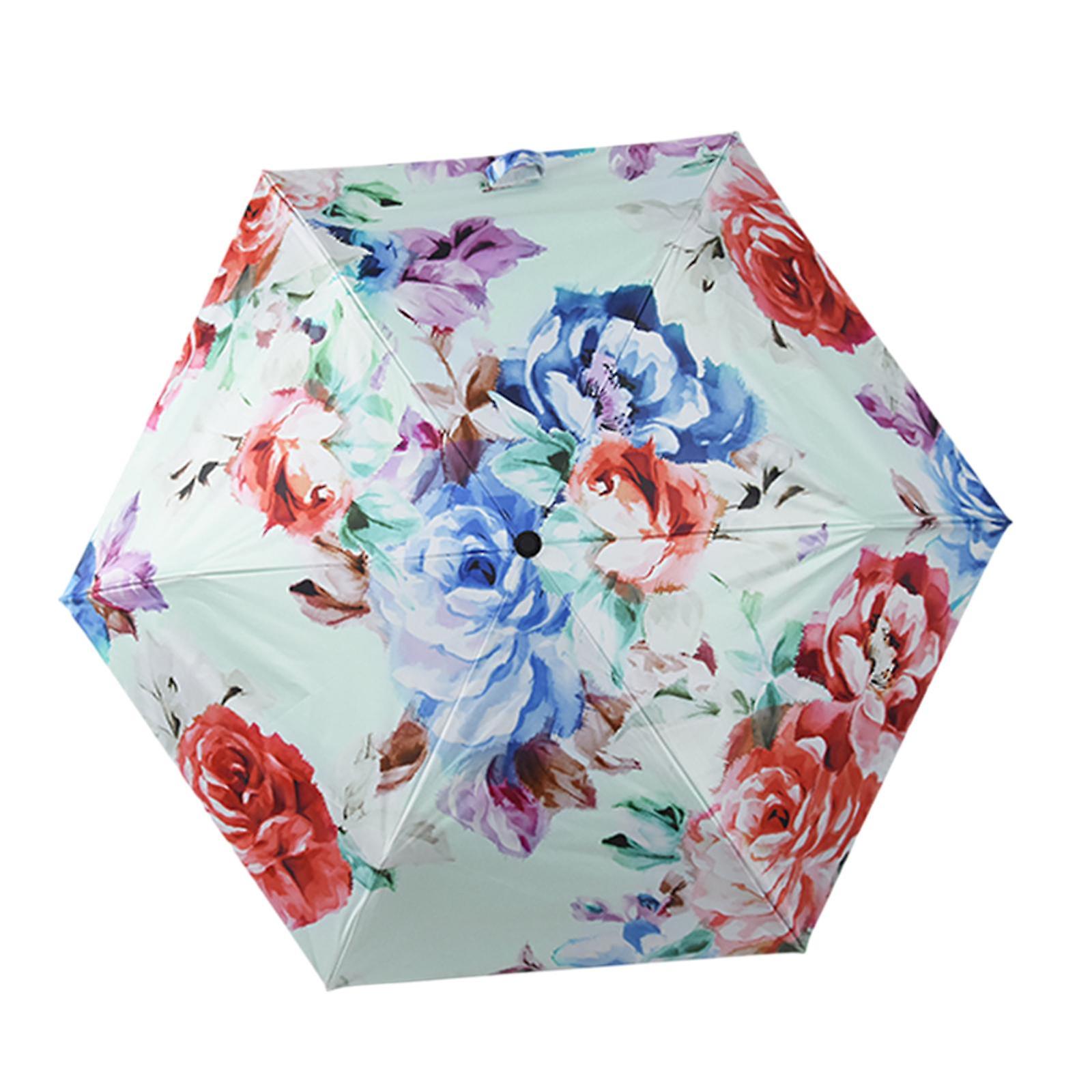 Compact Umbrella Lightweight Compact Manual Open And Close Umbrella For Rain Red Blue Coating