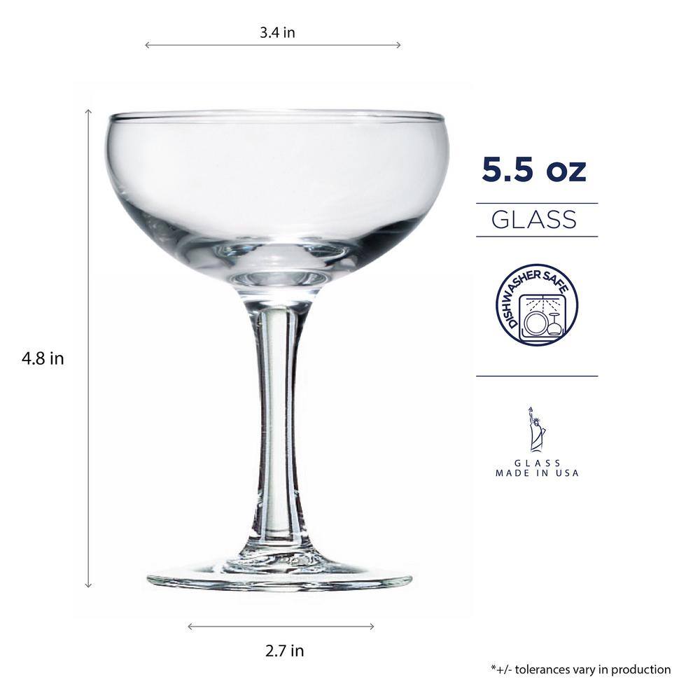 Luminarc Barcraft 5.5 oz. Glass Coupe Cocktail (4-pack) N7586