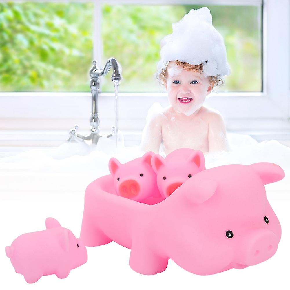 4pcs Lovely Pig Bathing Swimming Toys Screaming Pig Toy For Water Bathing Playing