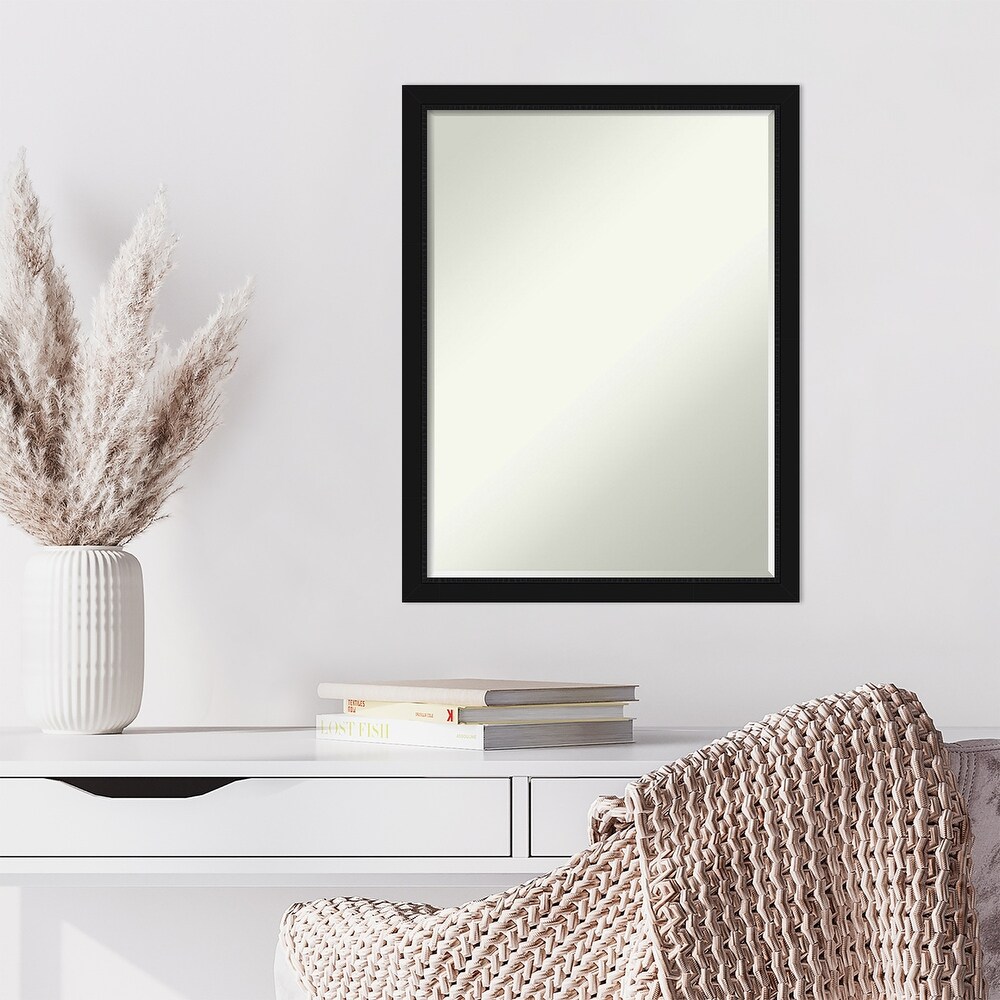 Petite Bevel Wall Mirror   Avon Black Narrow Frame   Avon Black Narrow   20 x 26 in