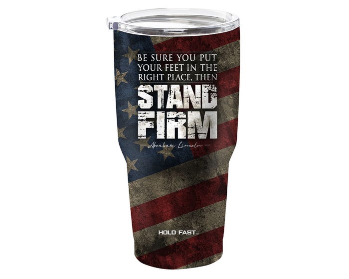 Kerusso® Dual Wall / Stainless Steel Tumbler - Lincoln Flag， 30 oz. - MUGS238