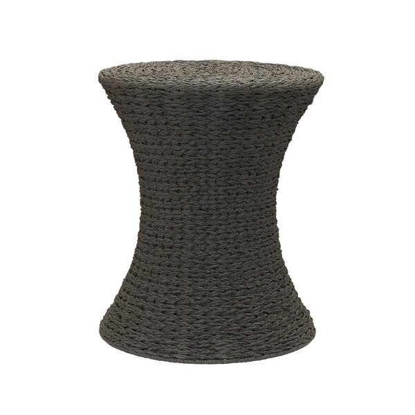 Handwoven Woven Paper Rope Woven Stool， Elegant Woven Braid with Sturdy Metal Frame， Beautiful Hourglass Profile， Multipurpose