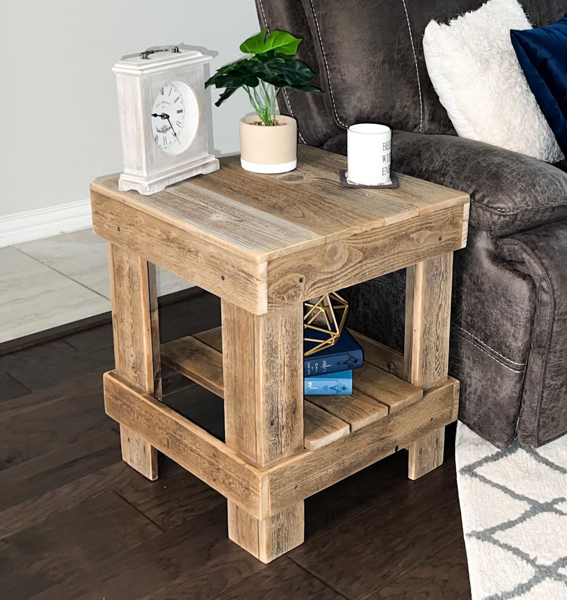 Woven Paths Reclaimed Wood End Table Natural  Crowdfused