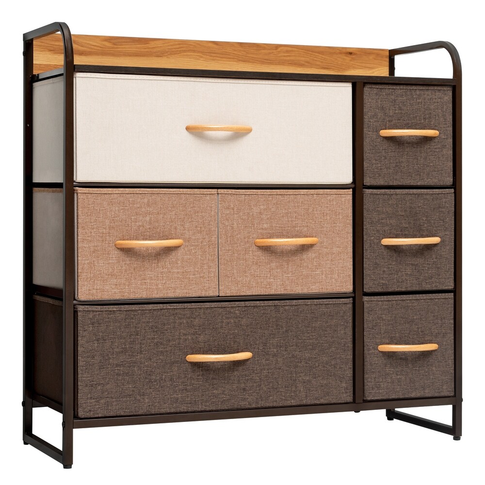 7 Drawers Wide Dresser Storage Chest Organizer Unit