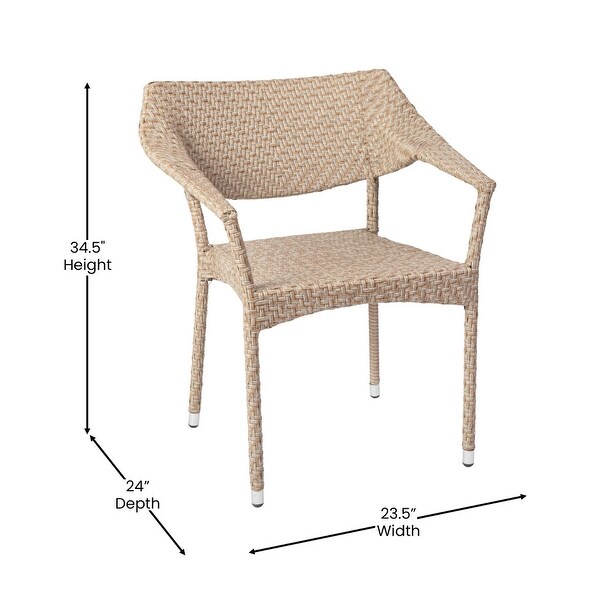 All Weather Commercial Grade PE Rattan Stacking Patio Chairs