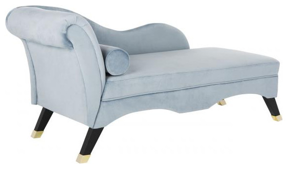 Caiden Vevlet Chaise  Navy   Contemporary   Indoor Chaise Lounge Chairs   by Safavieh  Houzz