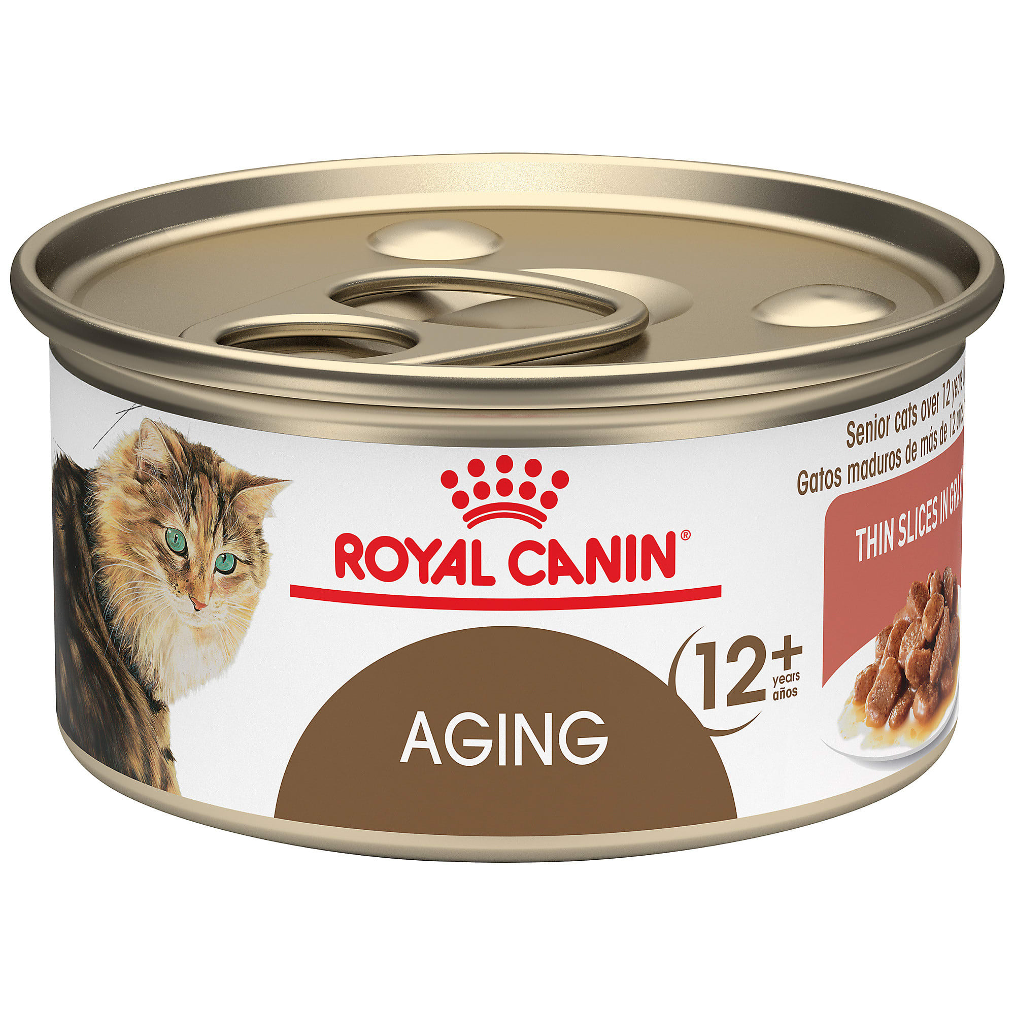 ROYAL CANIN Aging 12+ Thin Slices in Gravy Canned Wet Cat Food， 3 oz.， Case of 24