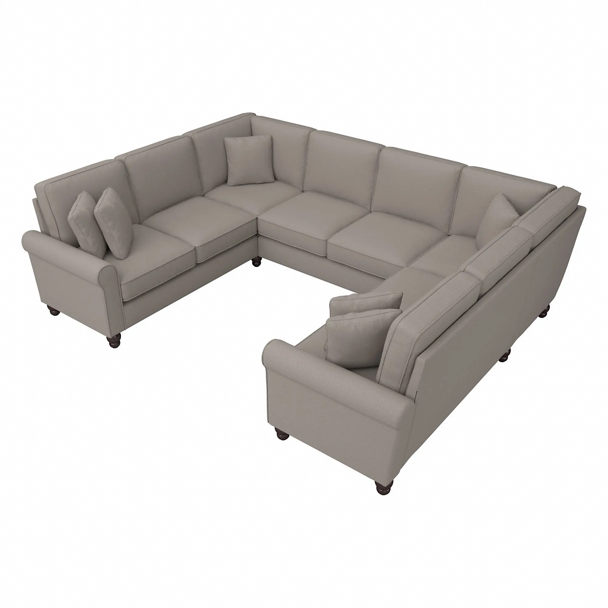 Hudson Beige U Shaped Sectional - Bush Furniture