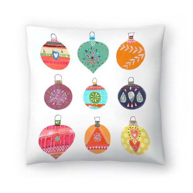 Americanflat Kids Nine Christmas Baubles By Liz And Kate Pope Throw Pillow