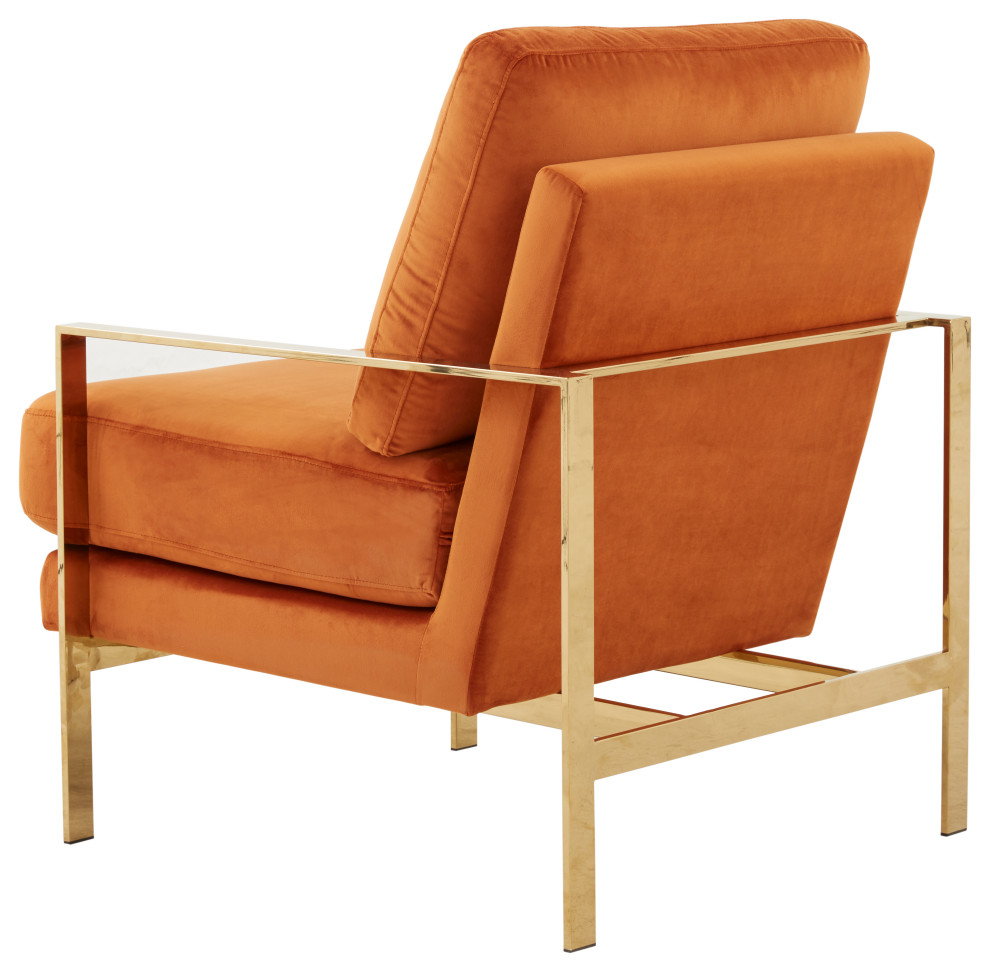 Divani Casa Bayside Modern Orange Fabric Accent Chair   Contemporary   Armchairs And Accent Chairs   by Vig Furniture Inc.  Houzz