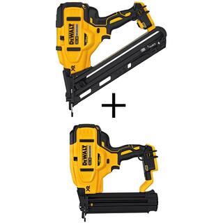 DW 20V MAX XR Lithium-Ion 15-Gauge Cordless Finish Nailer and 18-Gauge Brad Nailer (Tools Only) DCN650B680B