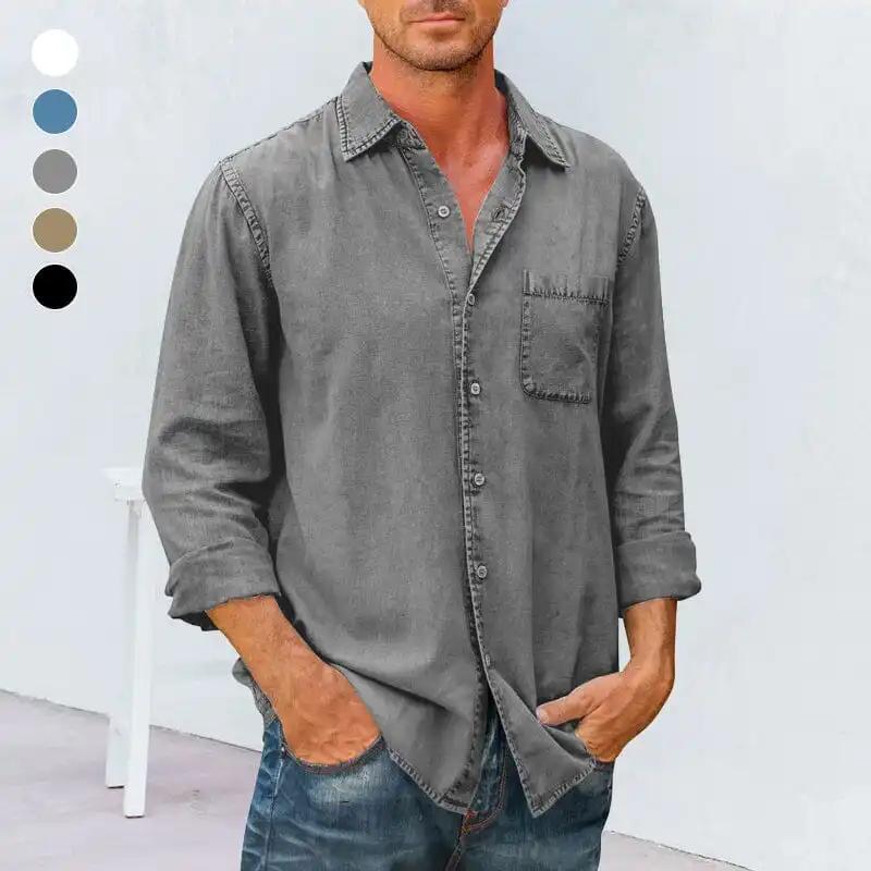 Mens Long Sleeve Button Down Shirt