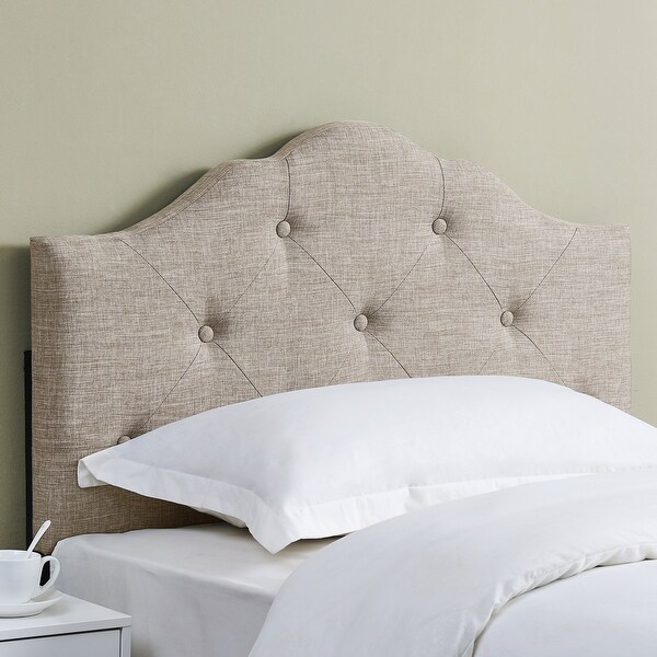 Charlie Upholstered Tufted Round Headboard - - 35372119