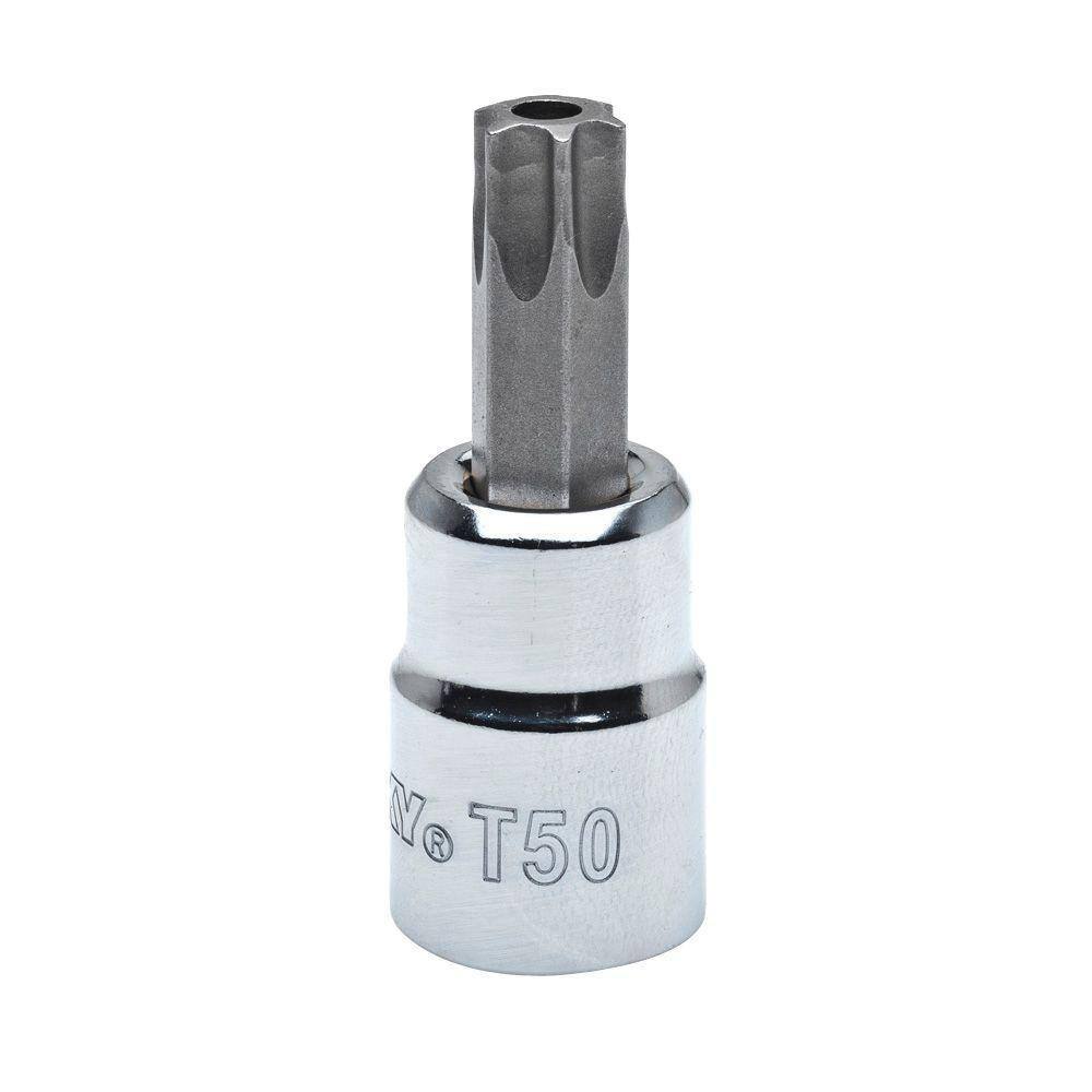 Husky 38 in. Drive T50 Tamper-Proof Torx Bit Socket H3DTPTBST50
