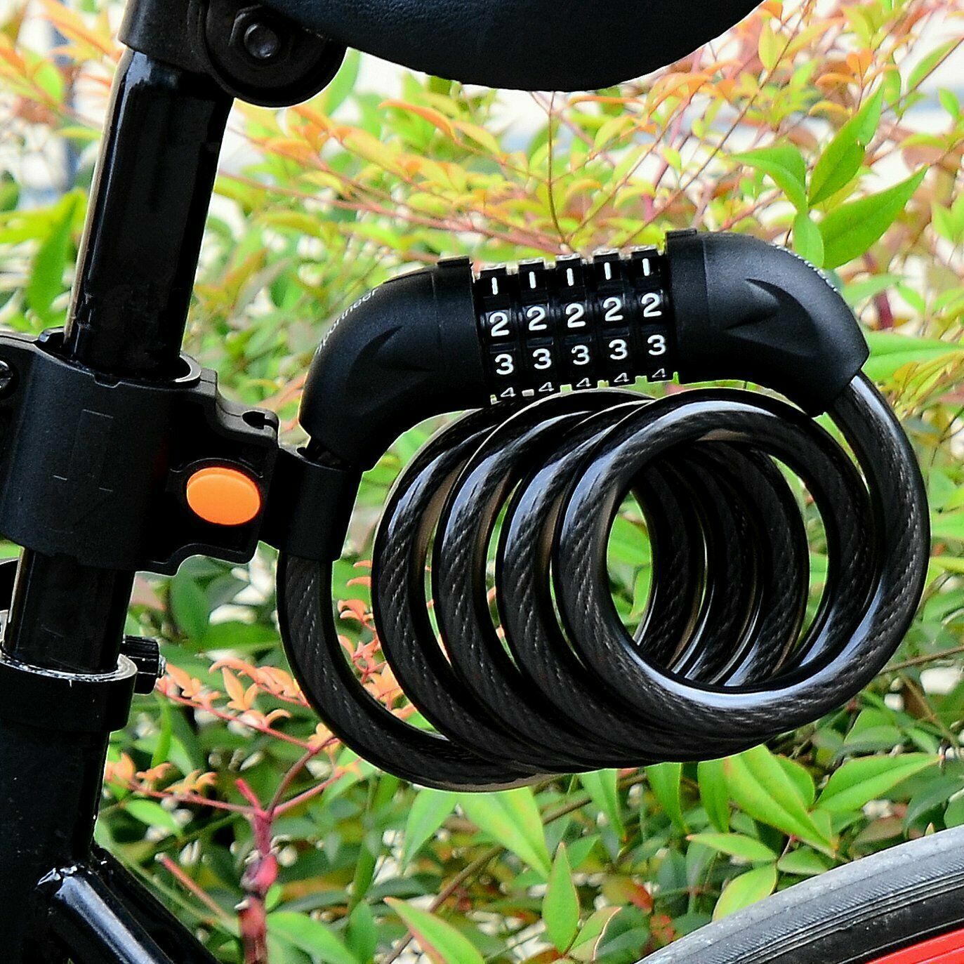 Bike Lock 5 Digital Bicycle Lock Cable Heavy Duty Combination Password Security Chain Wire Bike Lock