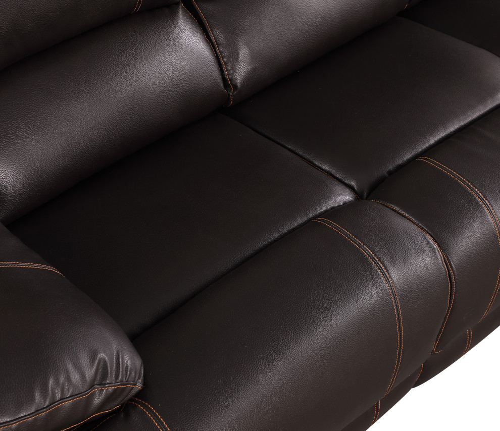 Anthony Leather Air Match Sofa   Contemporary   Sofas   by Luxuriant Furniture  Houzz