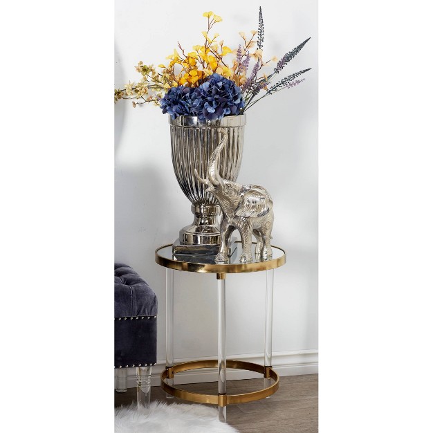 Contemporary Acrylic Accent Table Gold Olivia amp May