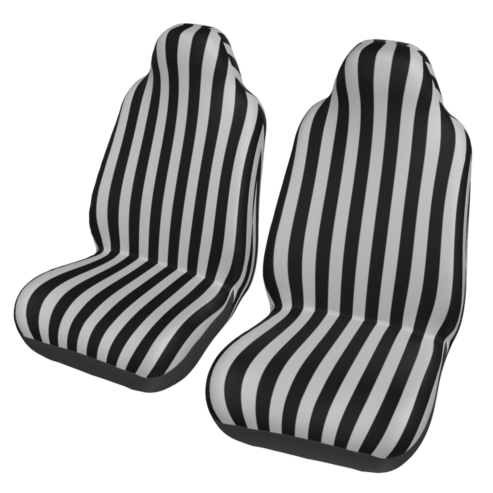 TEQUAN Front Seat Covers， Black Lattice Stripes Pattern 2 Piece Car Seat Cover Fit Most Car SUV Truck Van