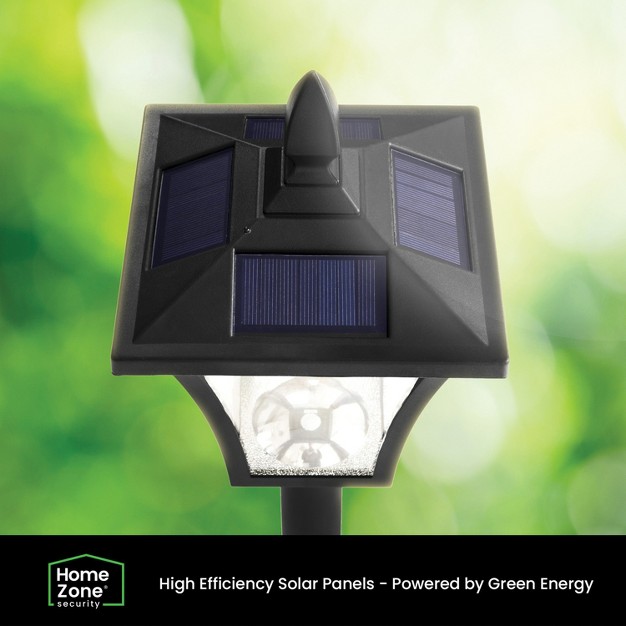 Home Zone Security 65 in Decorative Solar Black Lamp Post