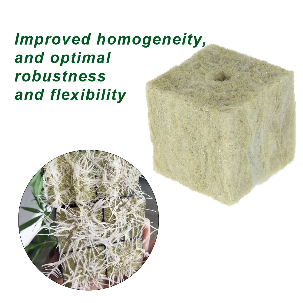 HOTBEST 24/50PCS Rockwool Cubes Hydroponic Rockwool Grow Cube Rockwool Starter Plugs for Hydroponics Seed Starter Plugs