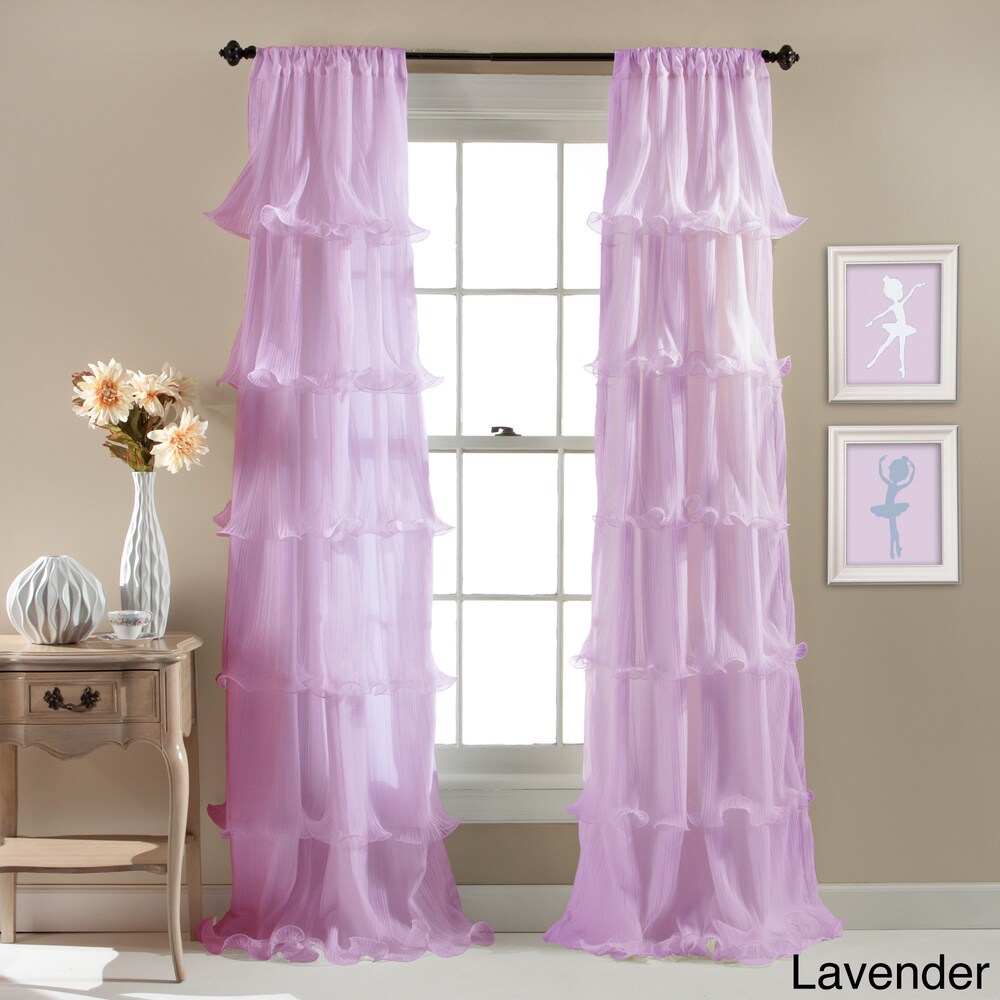 Lush Decor Nerina Ruffled Single Curtain Panel   54\