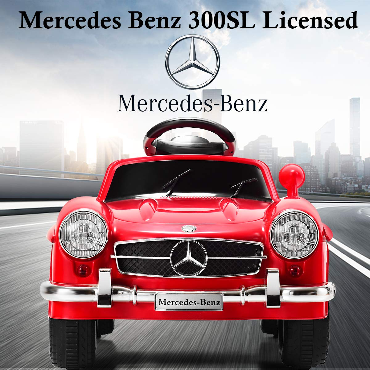 Licensed Mercedes Benz 300SL, 6V Electric Kids Vehicle with Manual/Parental Remote Control Modes